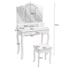 Kaptafel - Gabriella | Make up tafel met Spiegel Wit