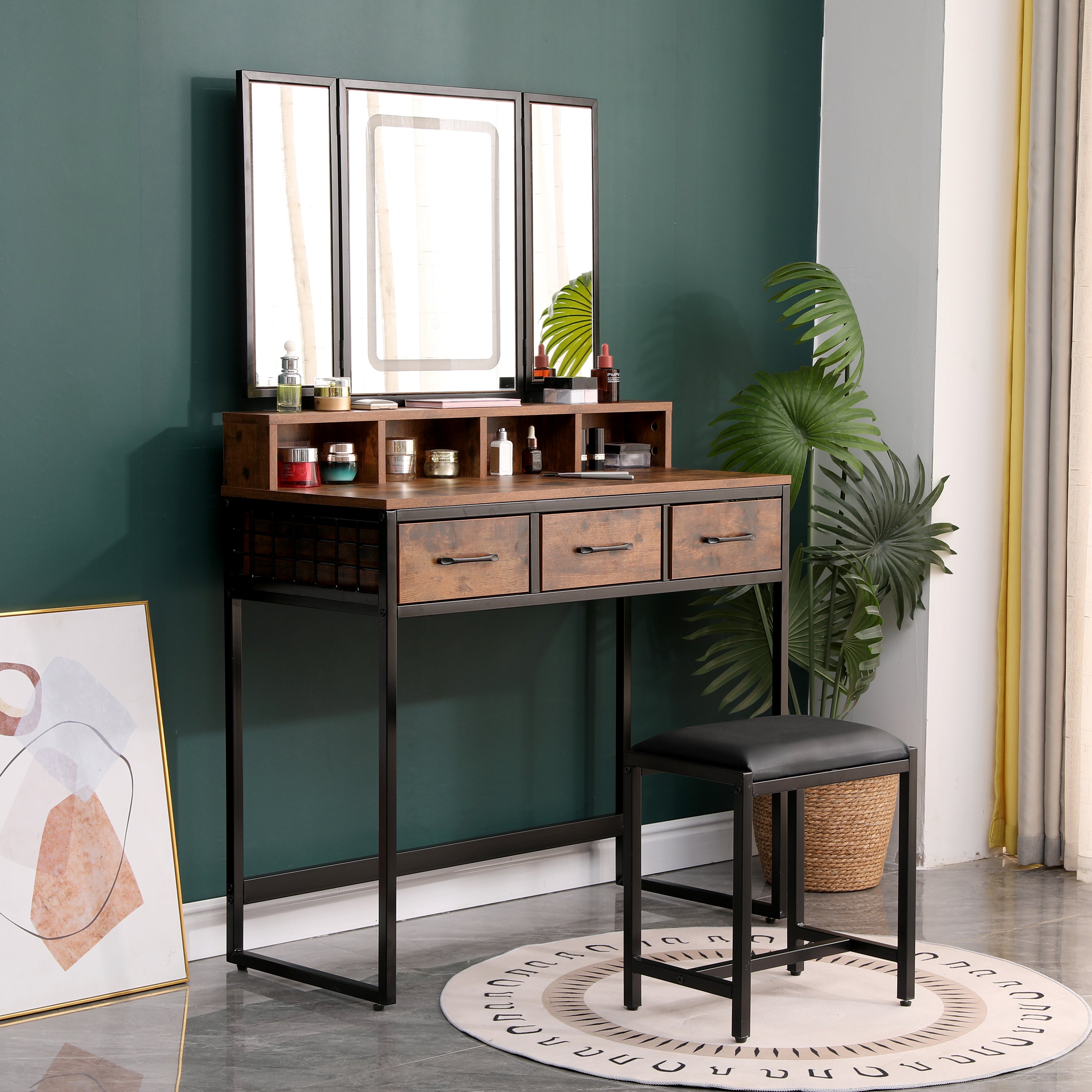 Coiffeuse - Bentley | Table de maquillage au look industriel 