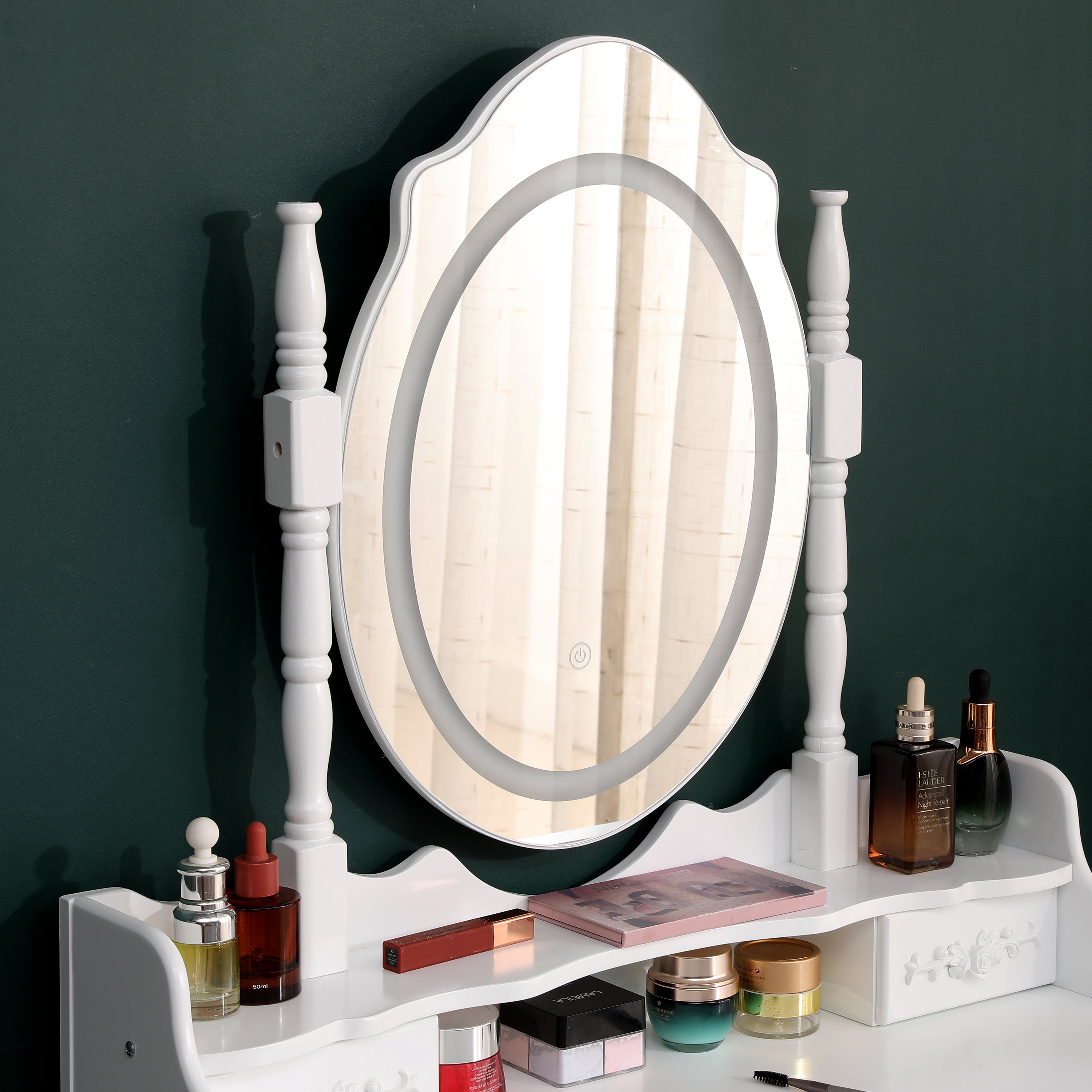 Coiffeuse - Penelope | Table de maquillage Chic Blanc