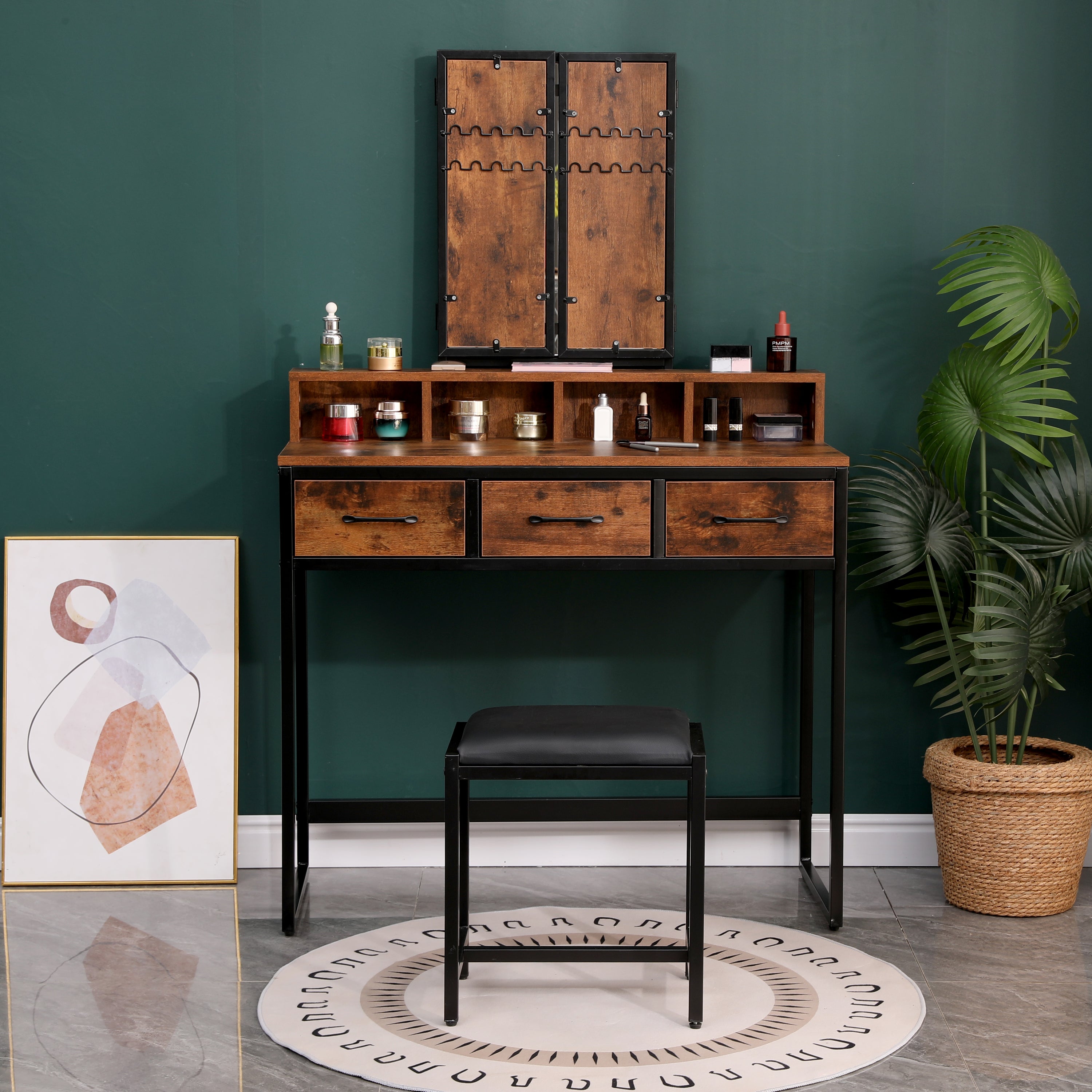 Coiffeuse - Bentley | Table de maquillage au look industriel 