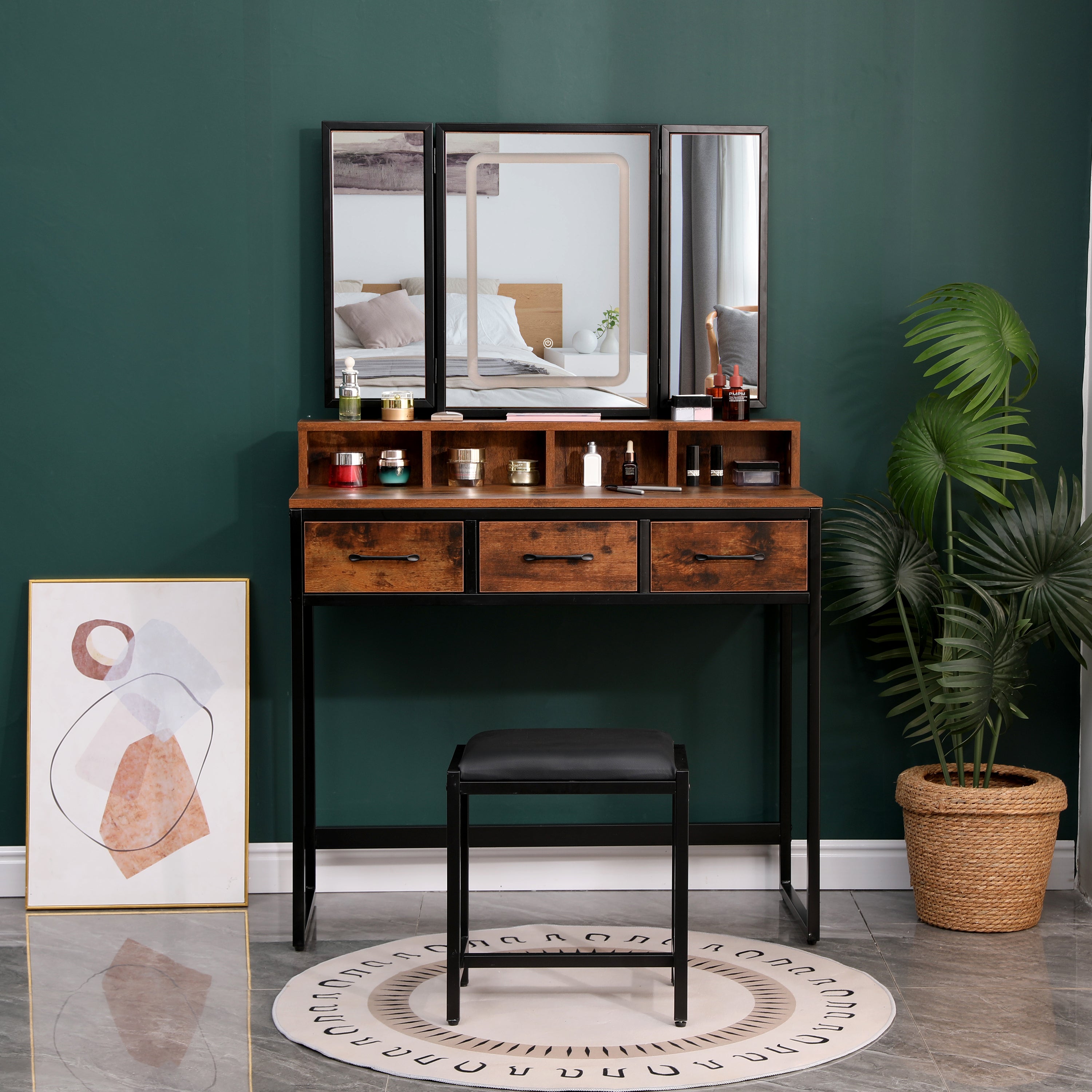 Coiffeuse - Bentley | Table de maquillage au look industriel 