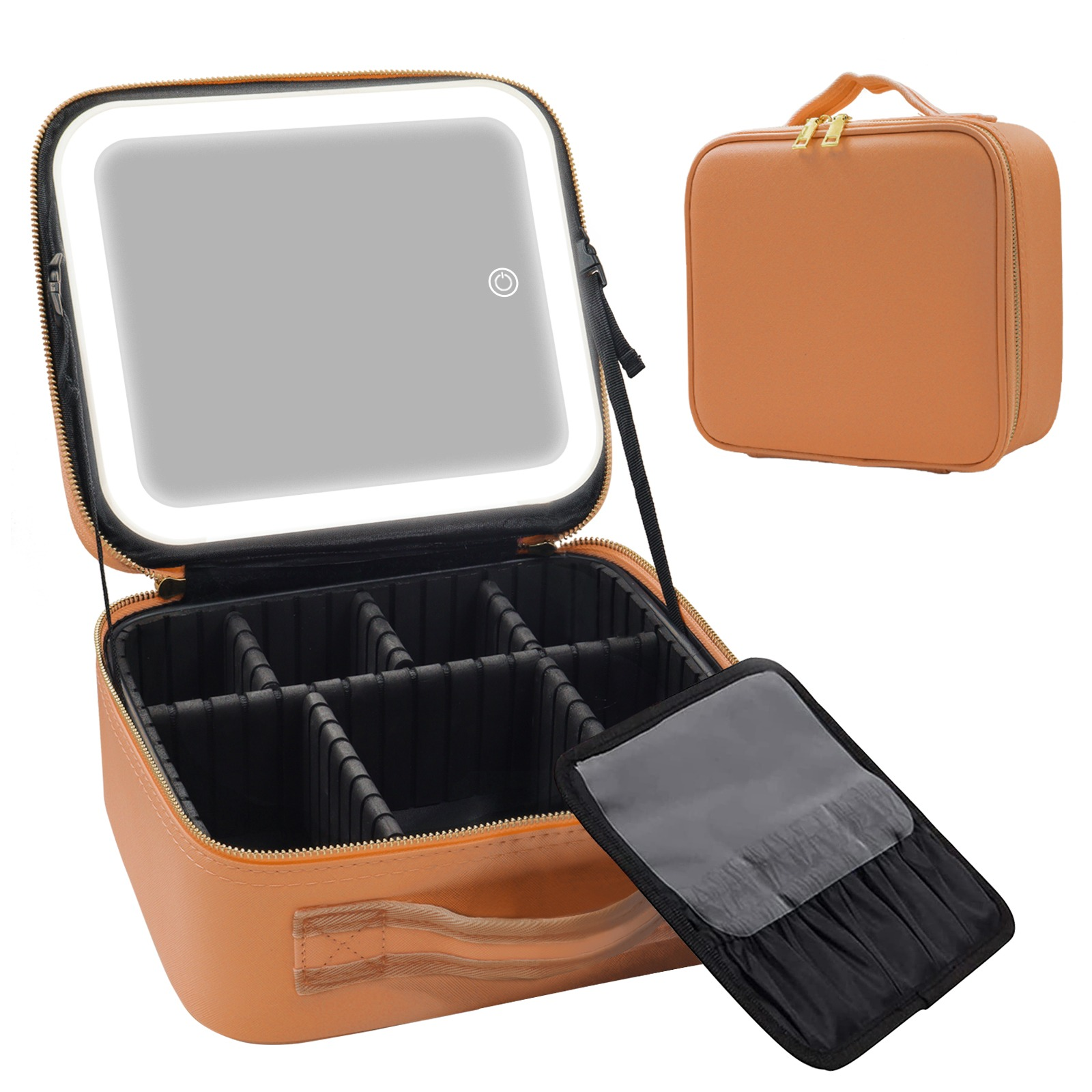 Trousse de maquillage de luxe avec LED | Beige